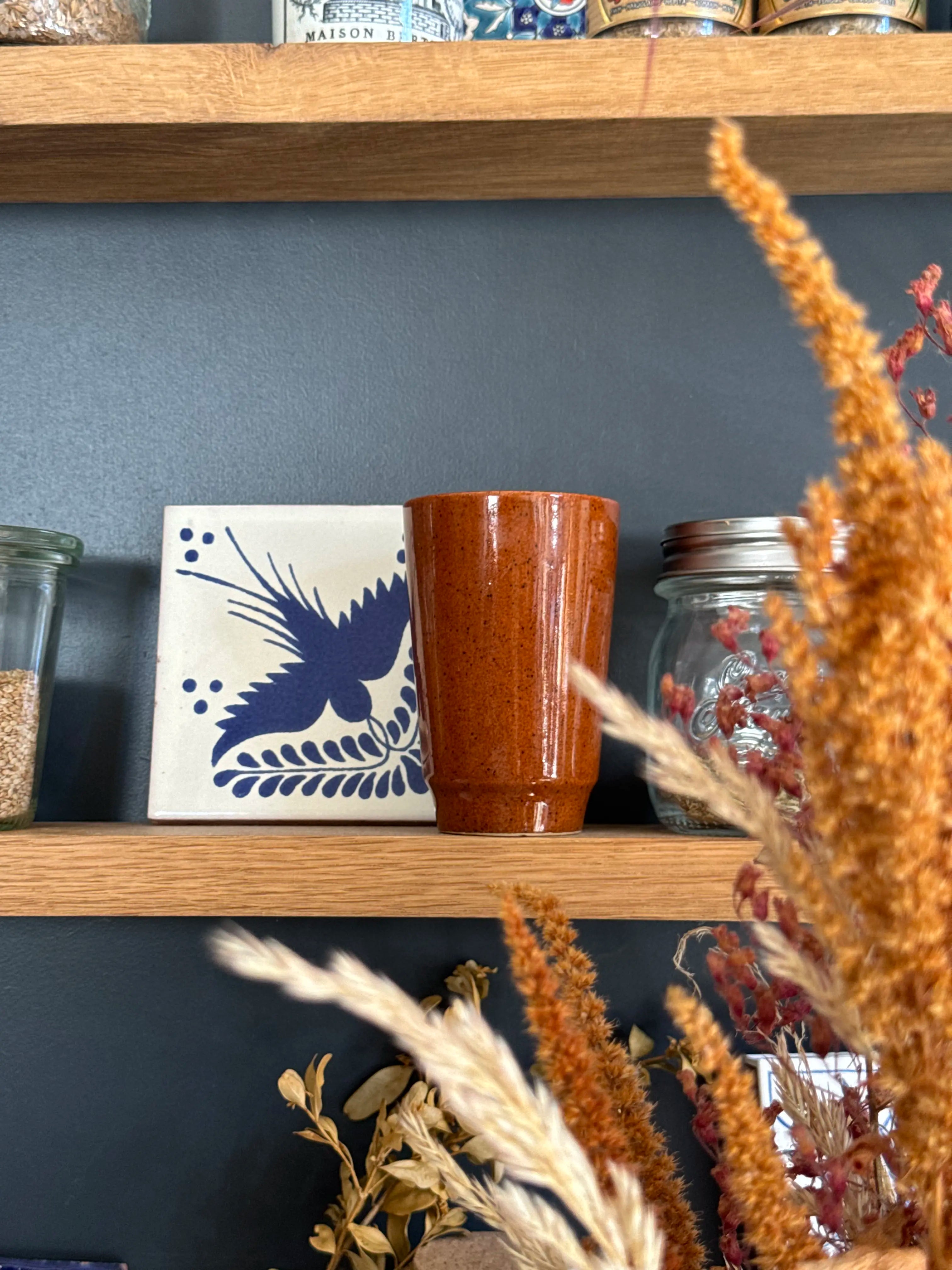 Verre à moutarde Digoin marron