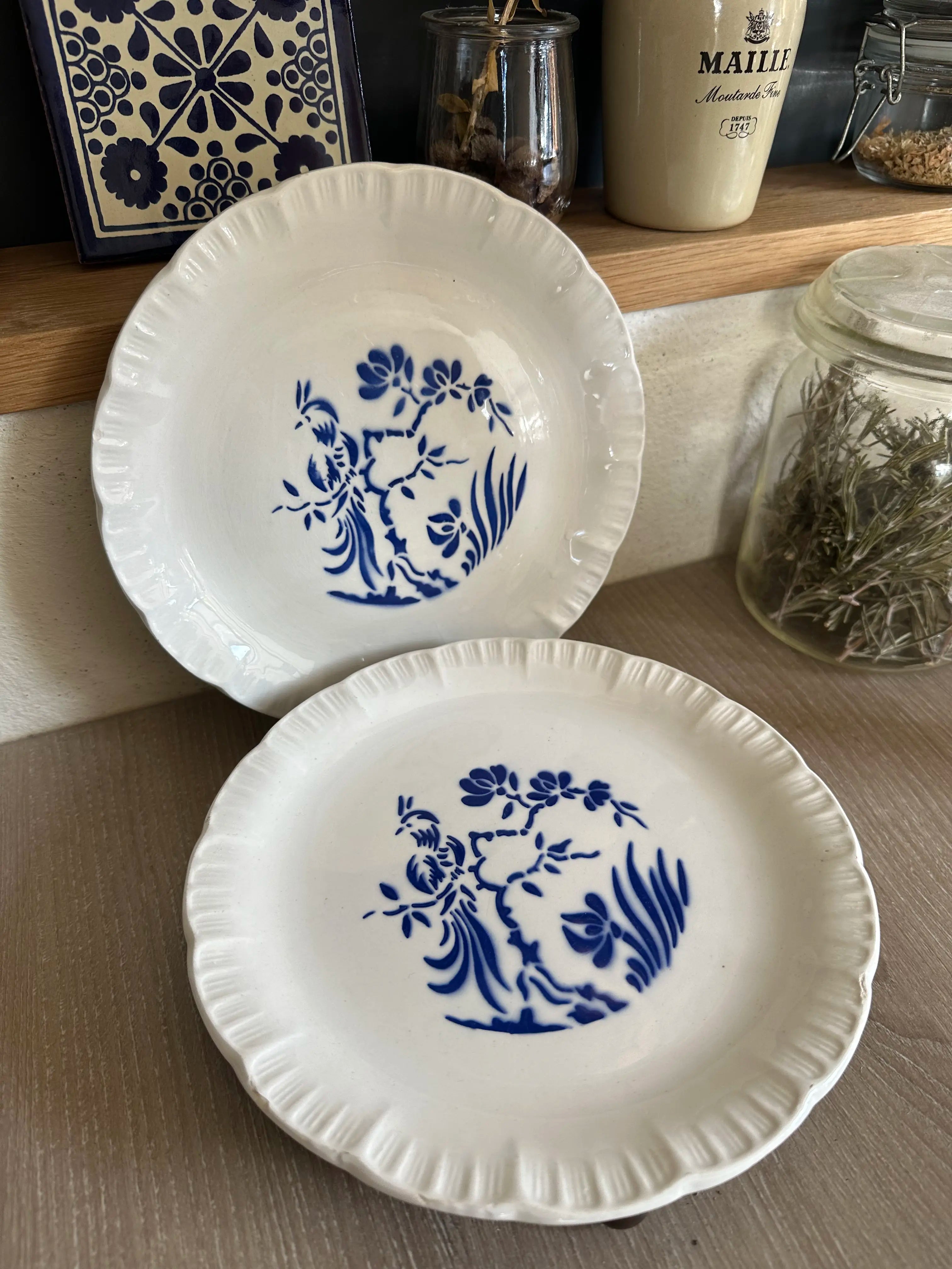 Assiettes creuses Digoin Sarreguemines “Paradis”