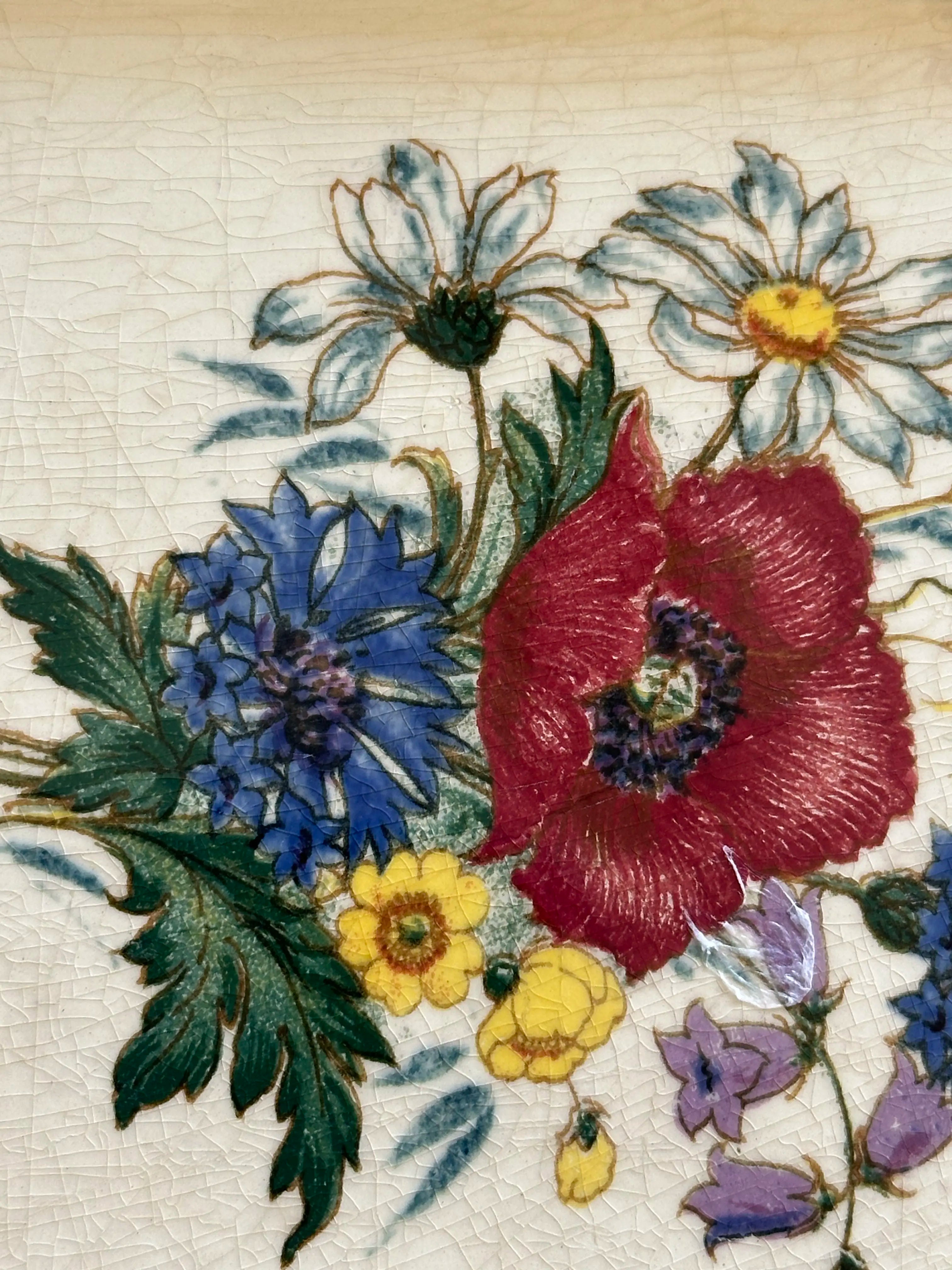 Plat vintage en Faïence de Digoin Sarreguemines - Modèle Ogreste