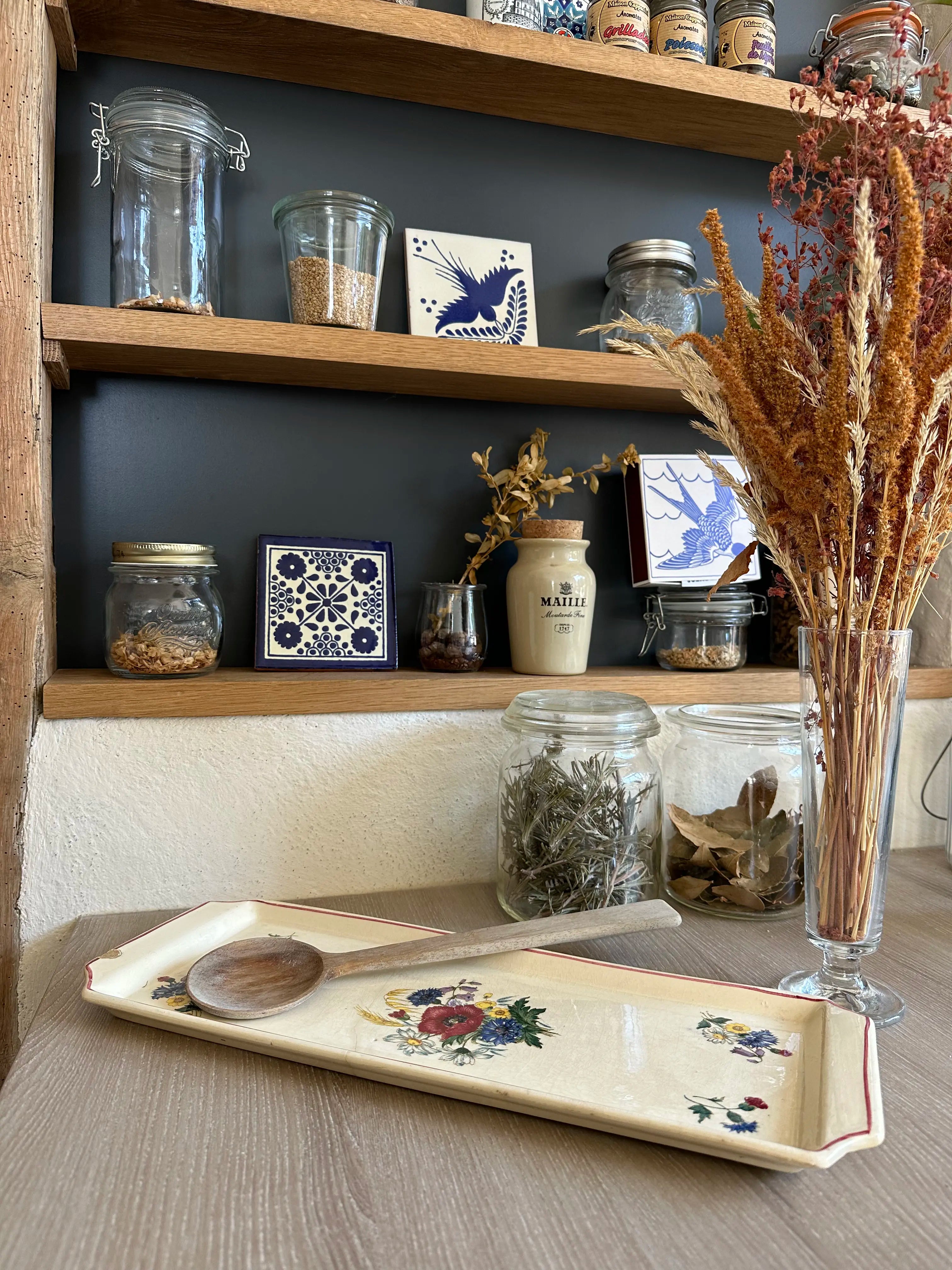 Plat vintage en Faïence de Digoin Sarreguemines - Modèle Ogreste