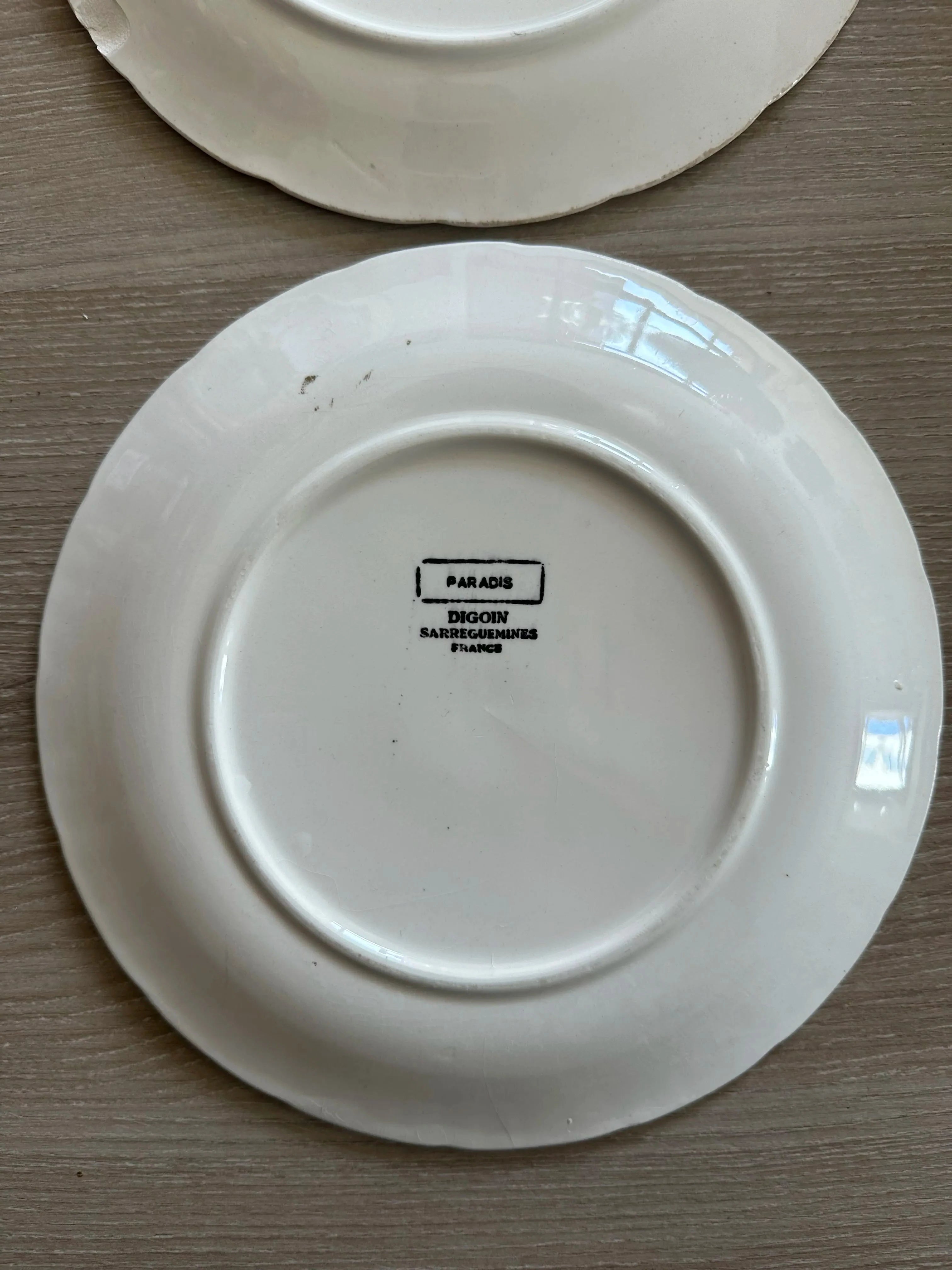 Assiettes creuses Digoin Sarreguemines “Paradis”