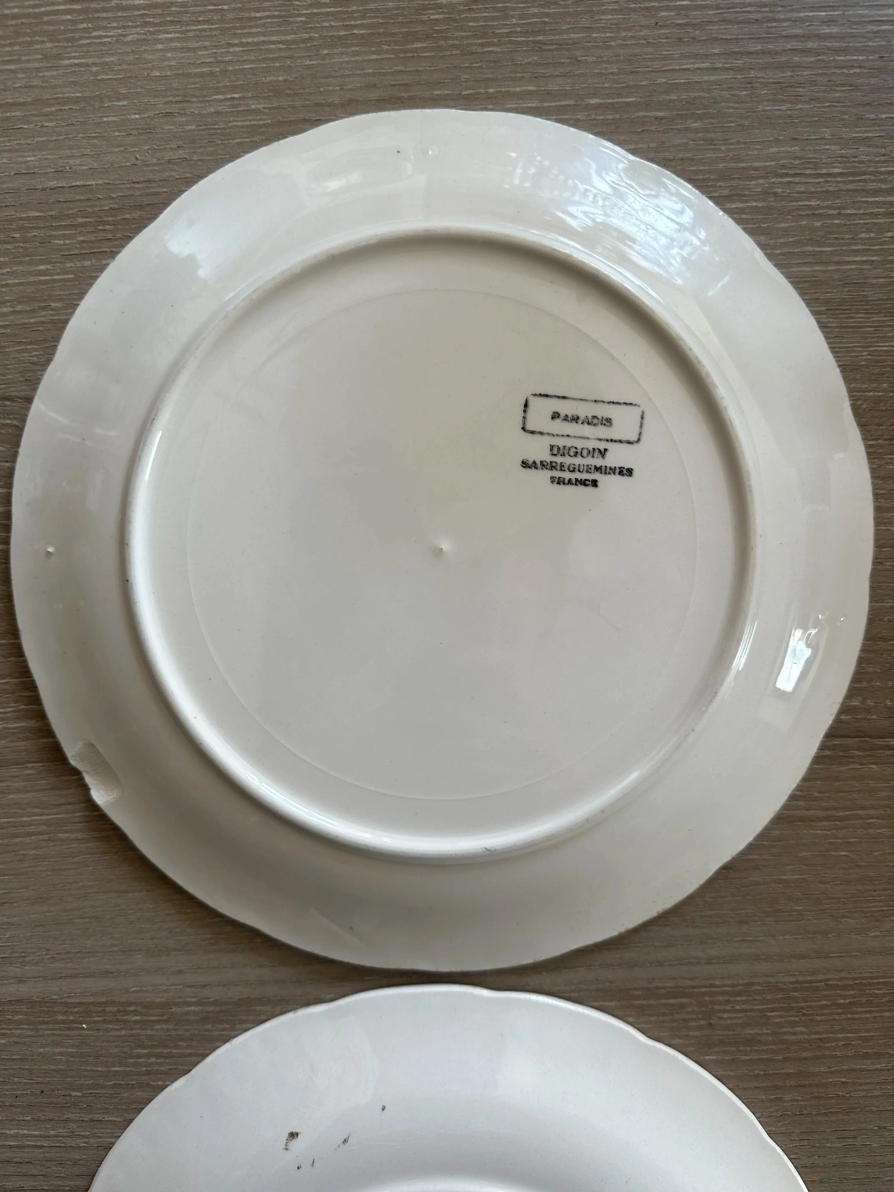 Assiettes creuses Digoin Sarreguemines “Paradis”