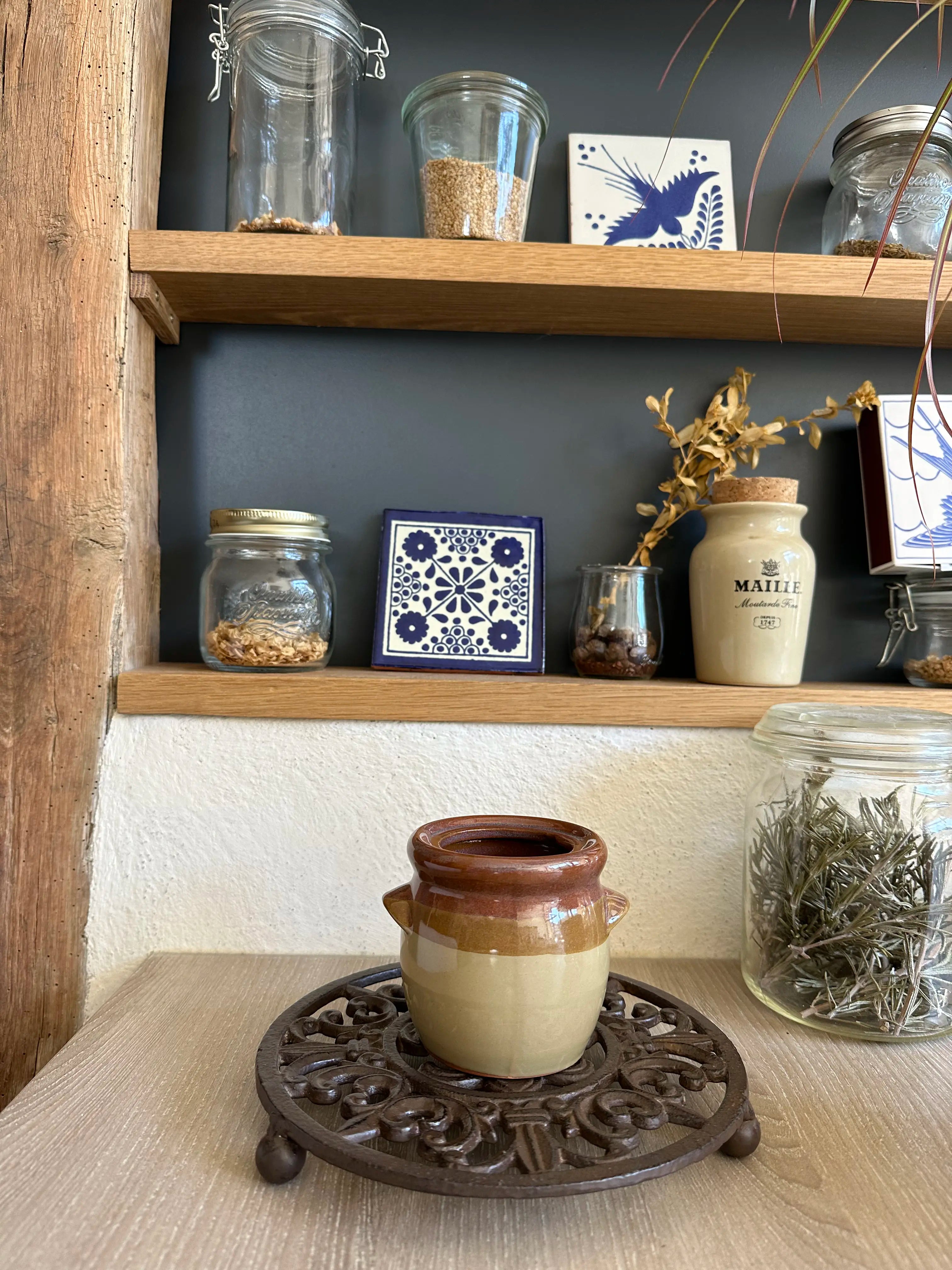 Petit pot en grès bicolore vintage