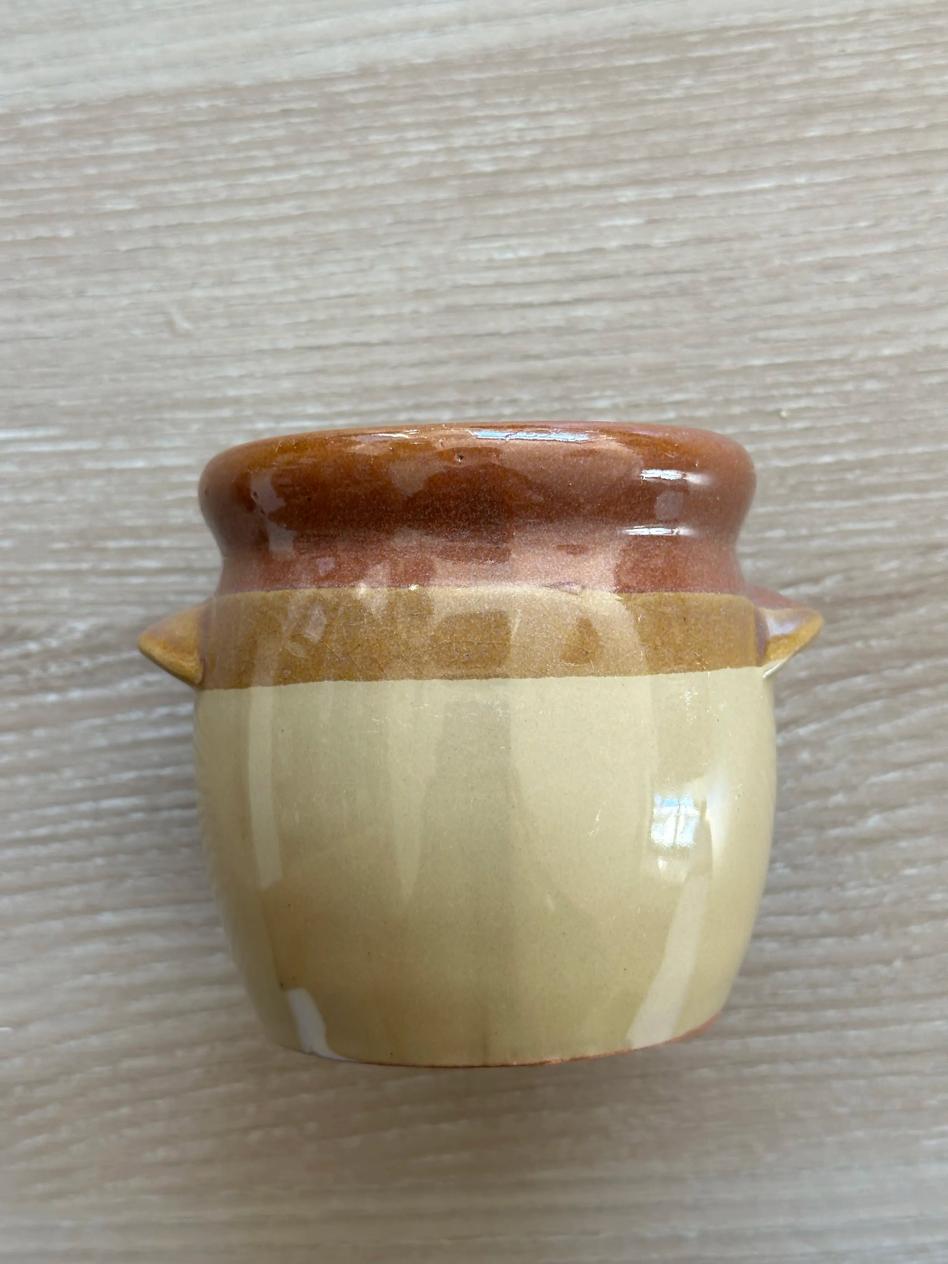 Petit pot en grès bicolore vintage